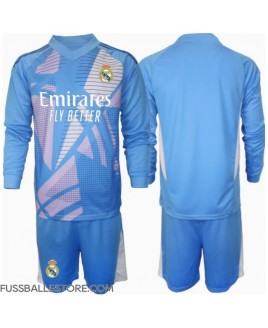 Günstige Real Madrid Torwart Heimtrikotsatz Kinder 2024-25 Langarm (+ Kurze Hosen)